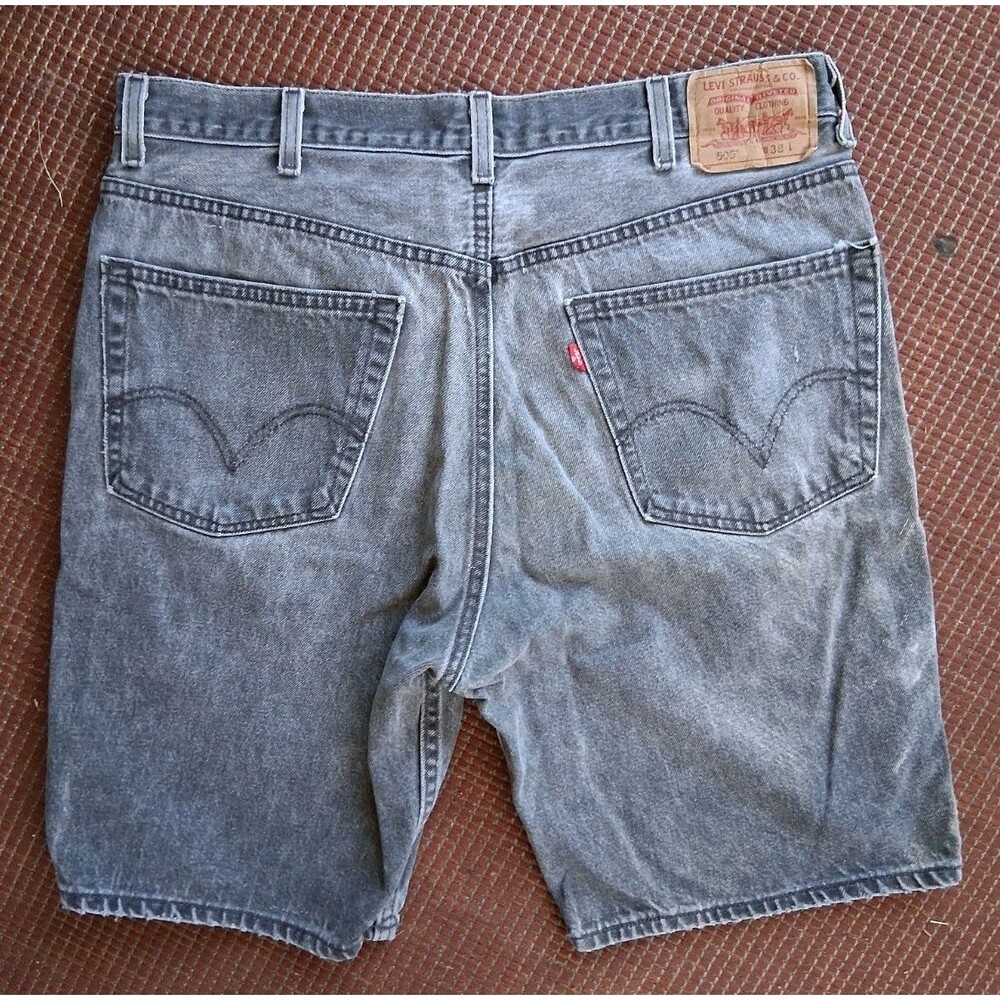 Vtg Levi's 505 Jean Shorts Mens 38 Jorts Regular Faded Black Skater Grunge USA